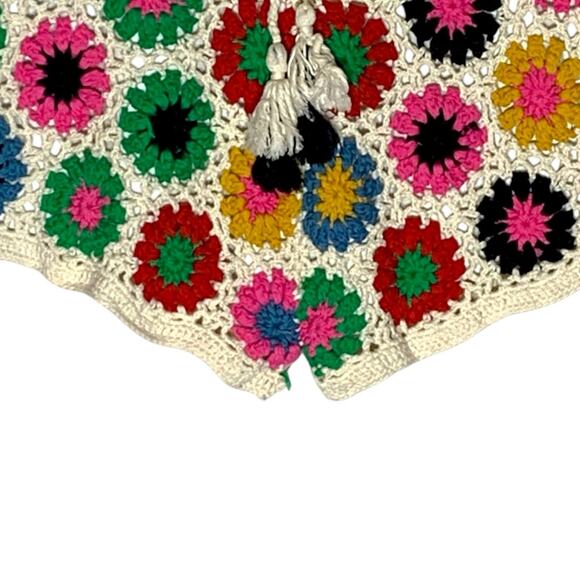 Farm Rio Multi Circles Crochet Shorts Size M Cream Cotton Floral Vibrant Boho - Picture 6 of 12